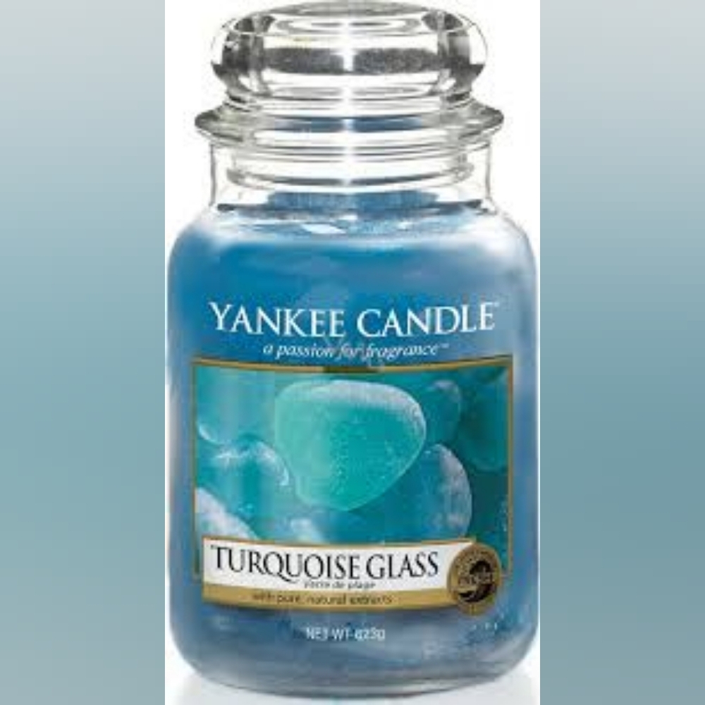 Yankee Candle Turquoise Glass 22oz Large Classic Jar